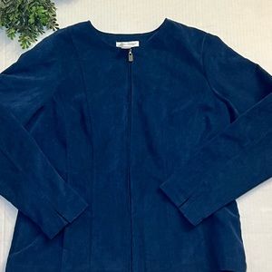Christopher & Banks - Sz M - Full Zip Blazer Style Jacket - Blue
